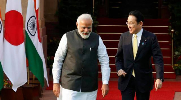 Thủ tướng Ấn Độ Narendra Modi và Thủ tướng Nhật Bản Fumio Kishida trước Hội nghị Thượng đỉnh tại Ấn Độ hồi tháng 3.2022 - India  Express